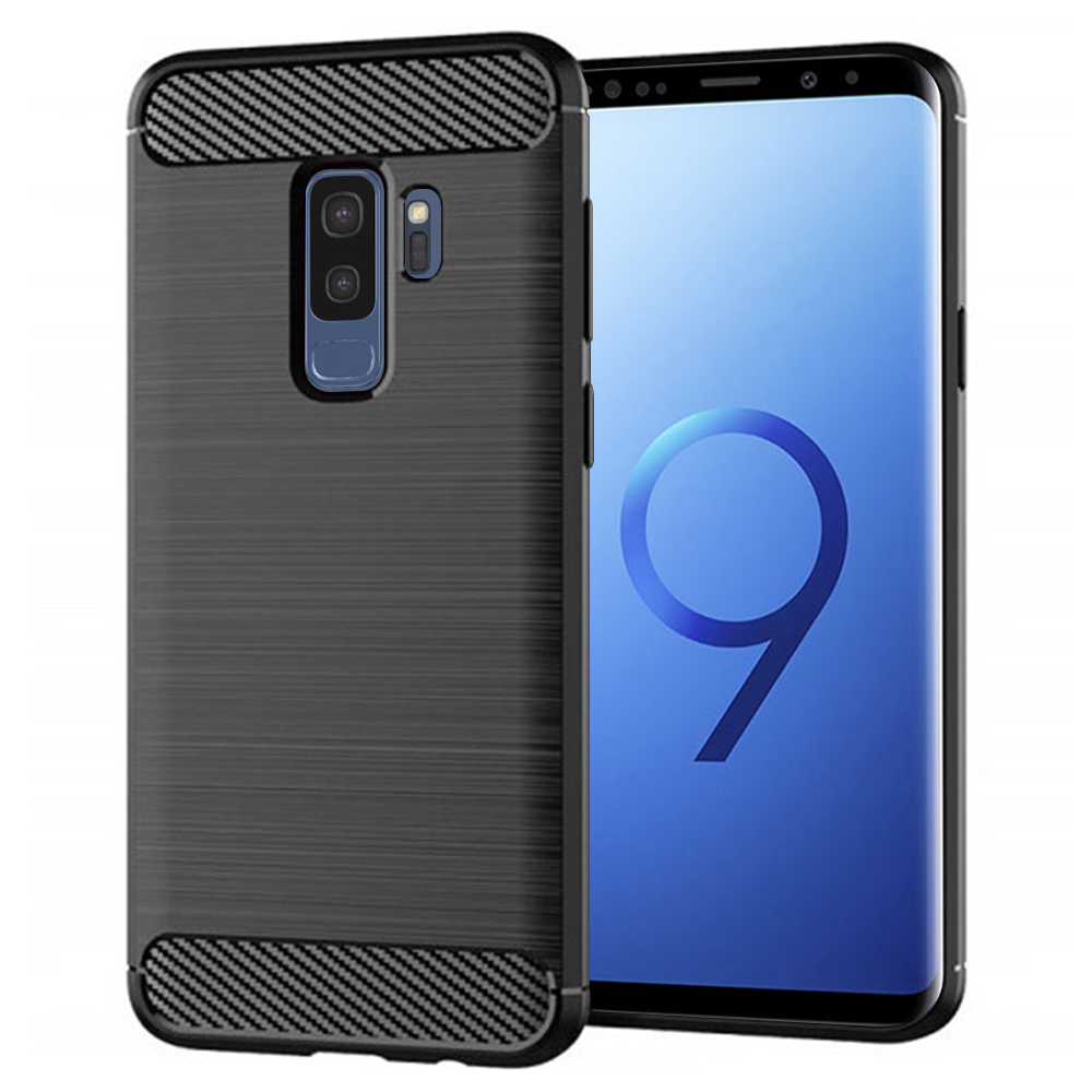 Levně Techsuit Karbon Silikon Samsung Galaxy S9 Plus Černý