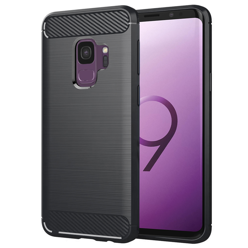 Levně Techsuit Karbon Silikon Samsung Galaxy S9 Černý