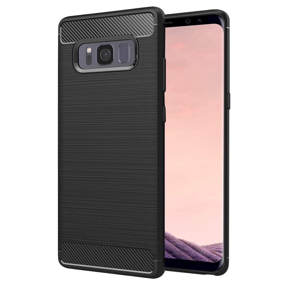 Techsuit Karbon Silikon Samsung Galaxy S8 Plus Černý
