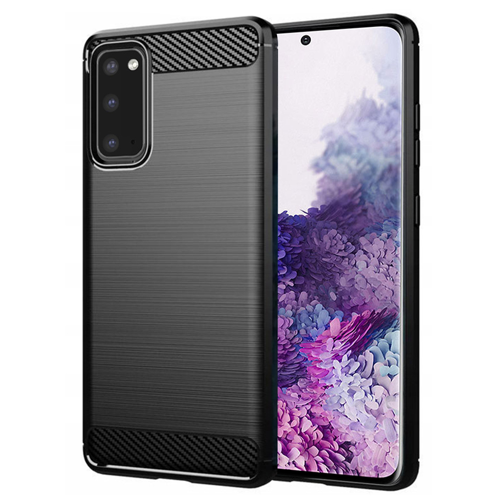 Techsuit Karbon Silikon Samsung Galaxy S20 4G S20 5G Černá