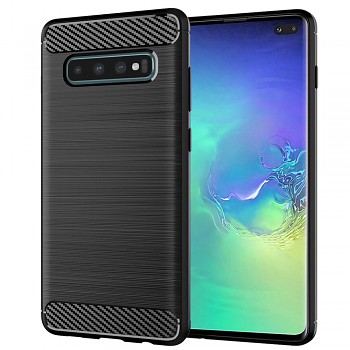 Techsuit Karbon Silikon Samsung Galaxy S10 Plus Černá