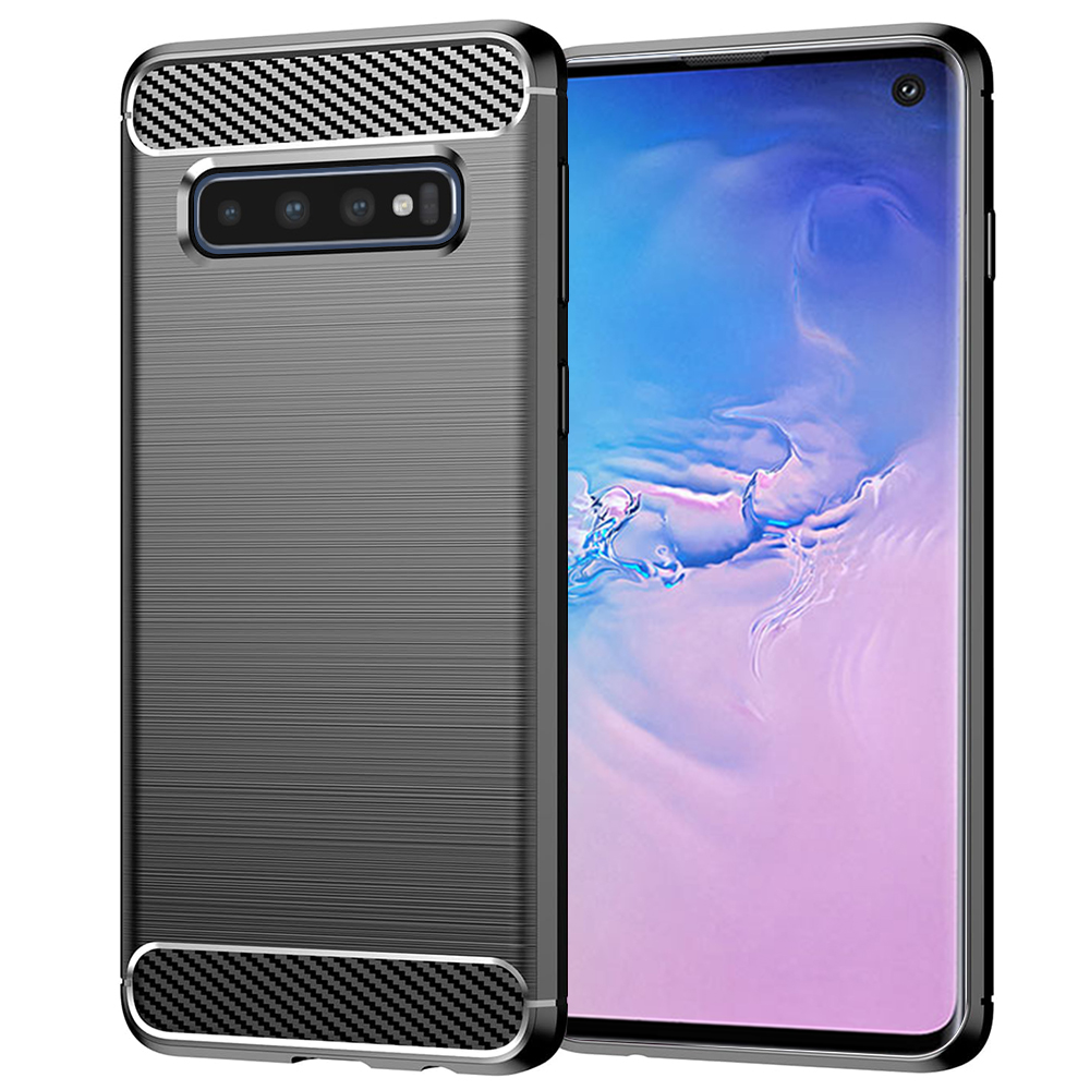 Levně Techsuit Karbon Silikon Samsung Galaxy S10 Černý
