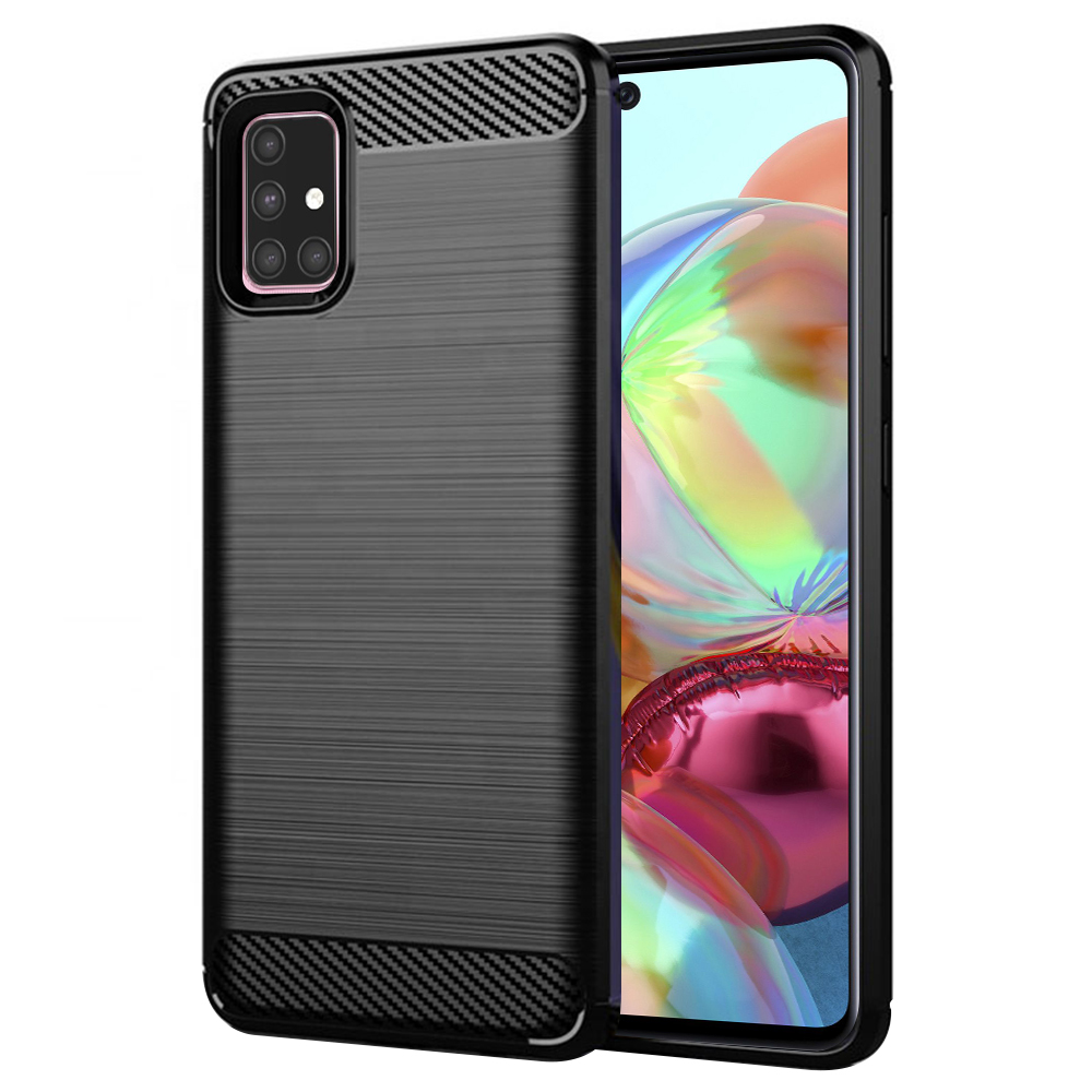 Levně Techsuit Karbon Silikon Samsung Galaxy A71 4G Černý