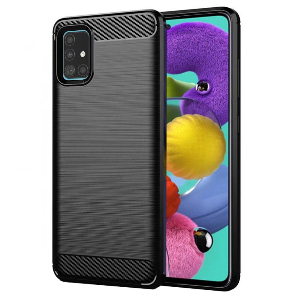 Levně Techsuit Karbon Silikon Samsung Galaxy A51 4G Černý
