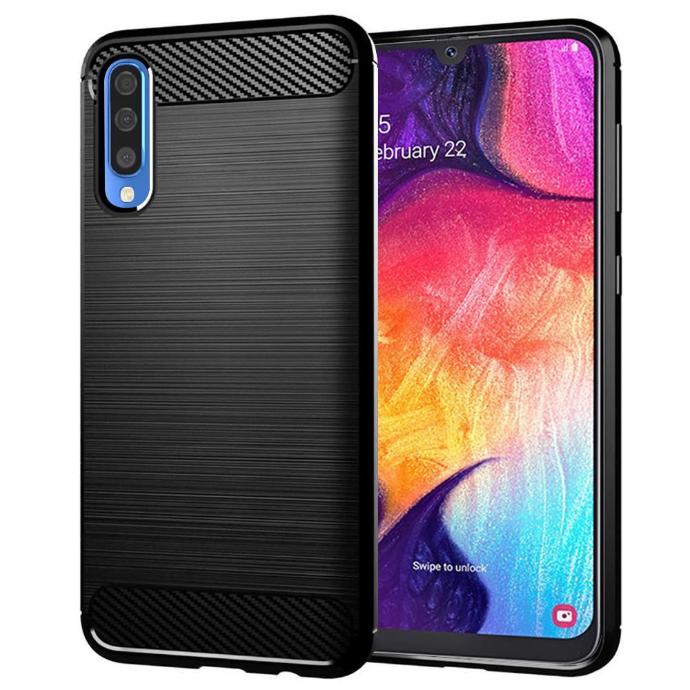 Levně Techsuit Karbon Silikon Samsung A30s A50 A50s Černá