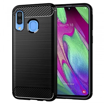 Techsuit Karbon Silikon Samsung Galaxy A40 Černá