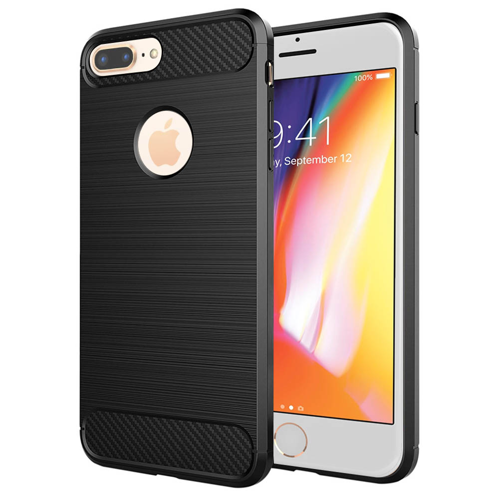 Levně Techsuit Karbon Silikon iPhone 8 Plus Černý