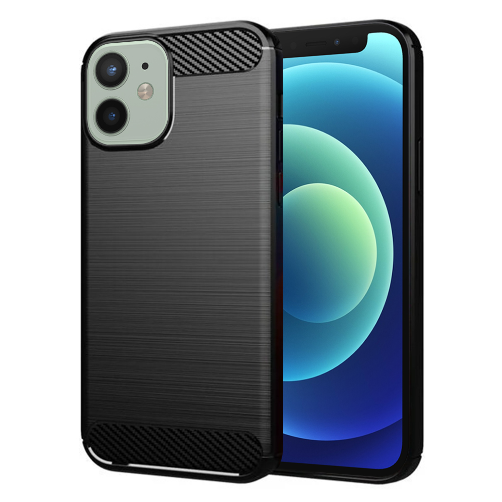 Levně Techsuit Karbon Silikon iPhone 12 Mini Černý