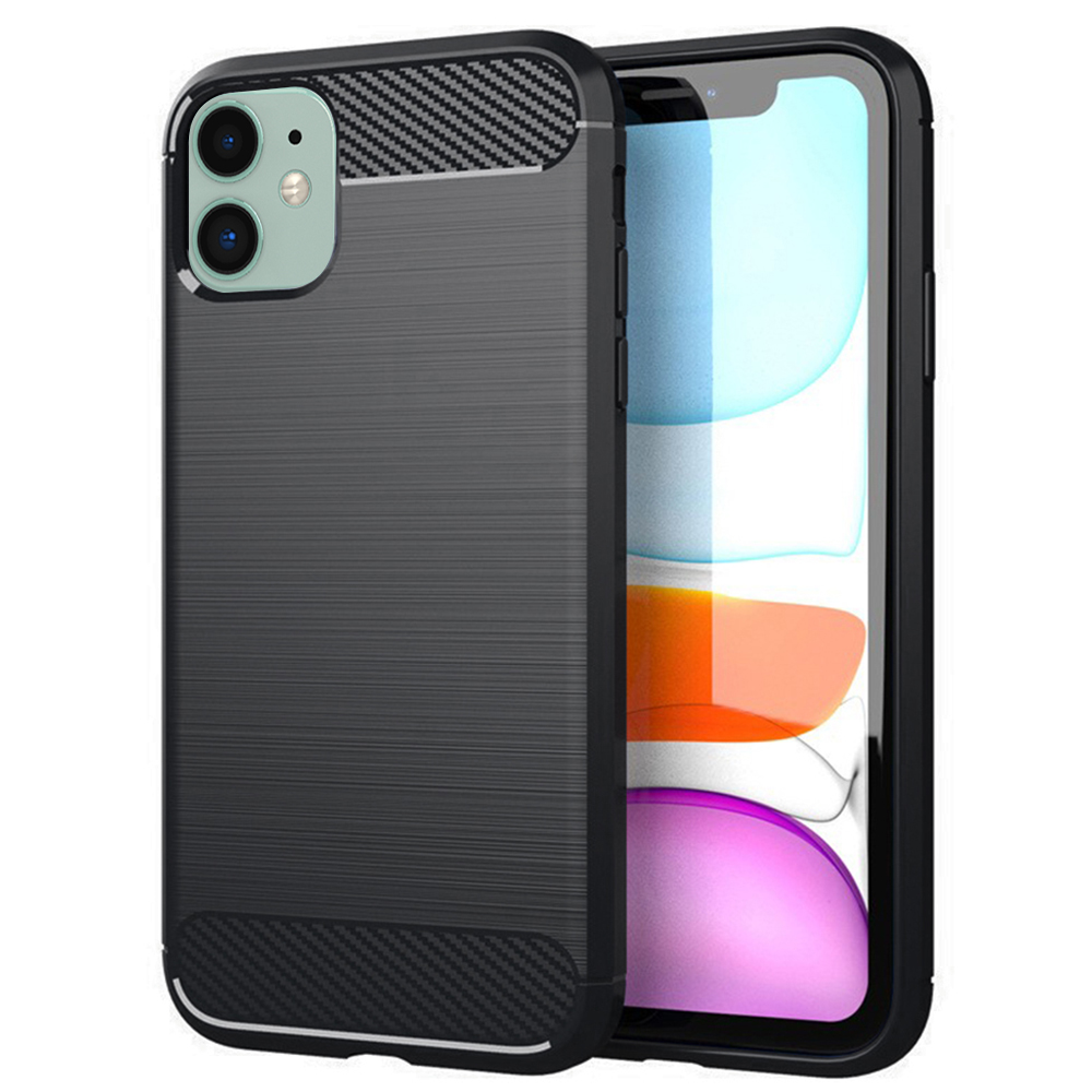 Levně Techsuit Karbon Silikon iPhone 11 Černý