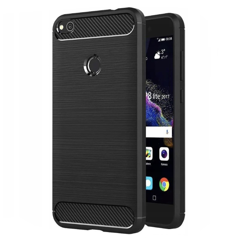 Levně Techsuit Karbon Silikon Huawei P9 Lite 2017 P8 Černý
