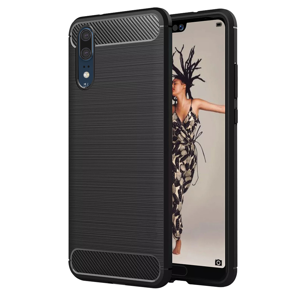 Techsuit Karbon Silikon Huawei P20 Černý