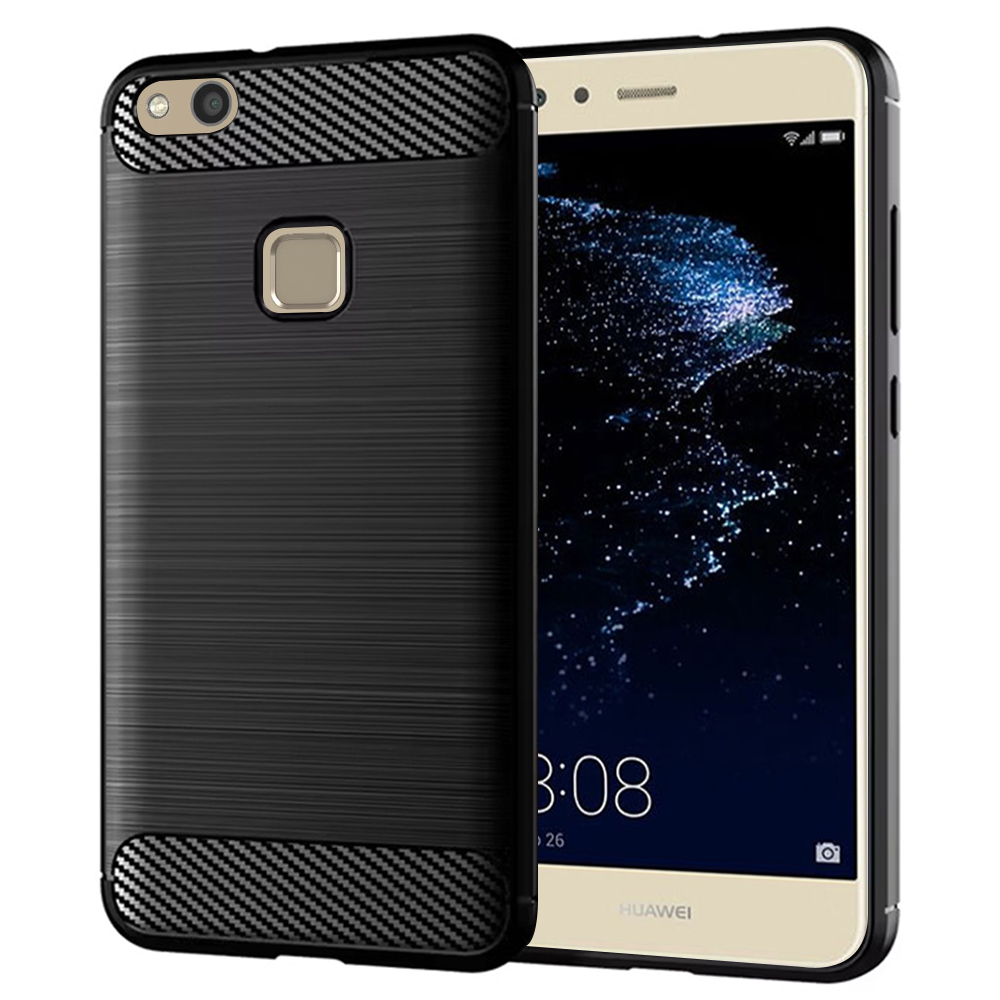 Levně Techsuit Karbon Silikon Huawei P10 Lite Černý