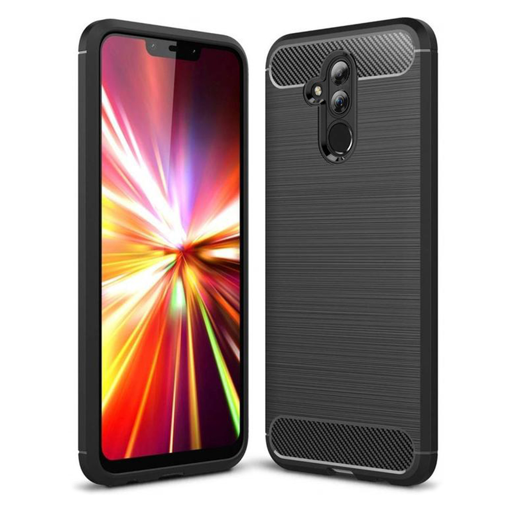 Levně Techsuit Karbon Silikon Huawei Mate 20 lite Černá