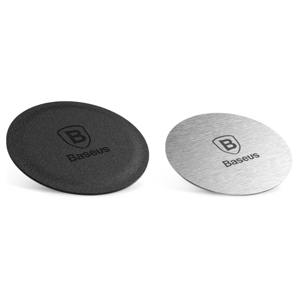 Levně Baseus 2pack Kovová destička ACDR-A0S PU kůže železo Black Silver