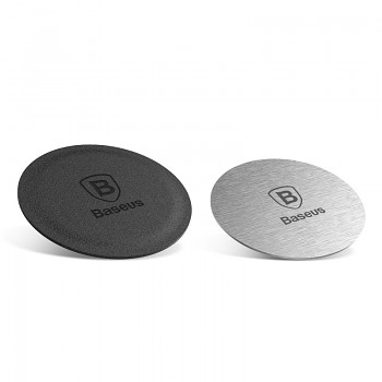 Baseus 2pack Kovová destička ACDR-A0S PU kůže železo Black Silver