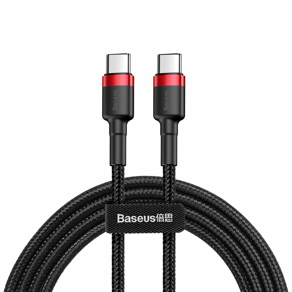 Levně Baseus Kabel Cafule Type-C Type-C 60W 1m červeno-černý