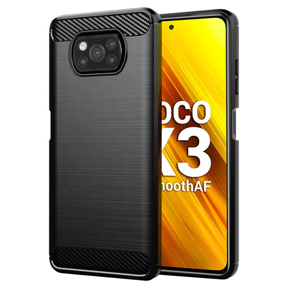 Levně TechSuit Karbon Silikon Xiaomi Poco X3 NFC Pro Černý