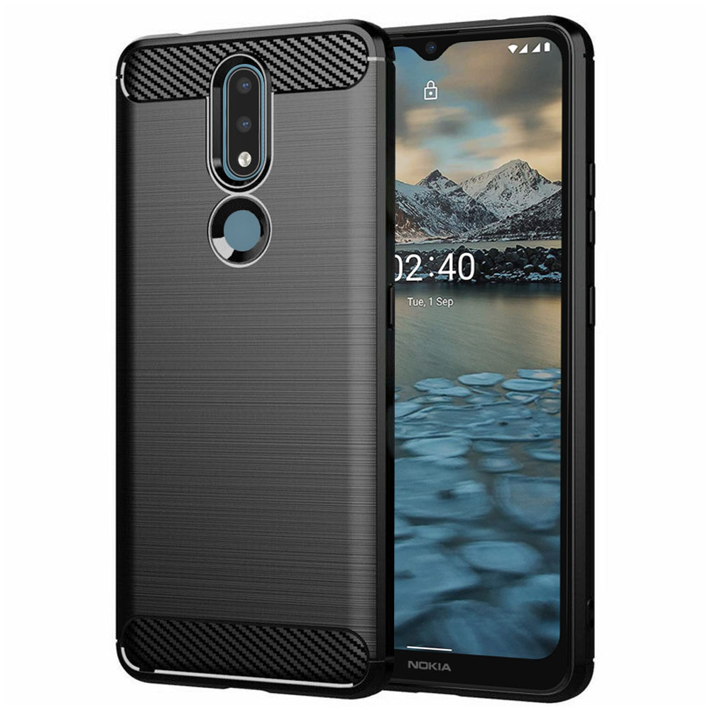 Levně TechSuit Karbon Silikon Nokia 2.4 Černá