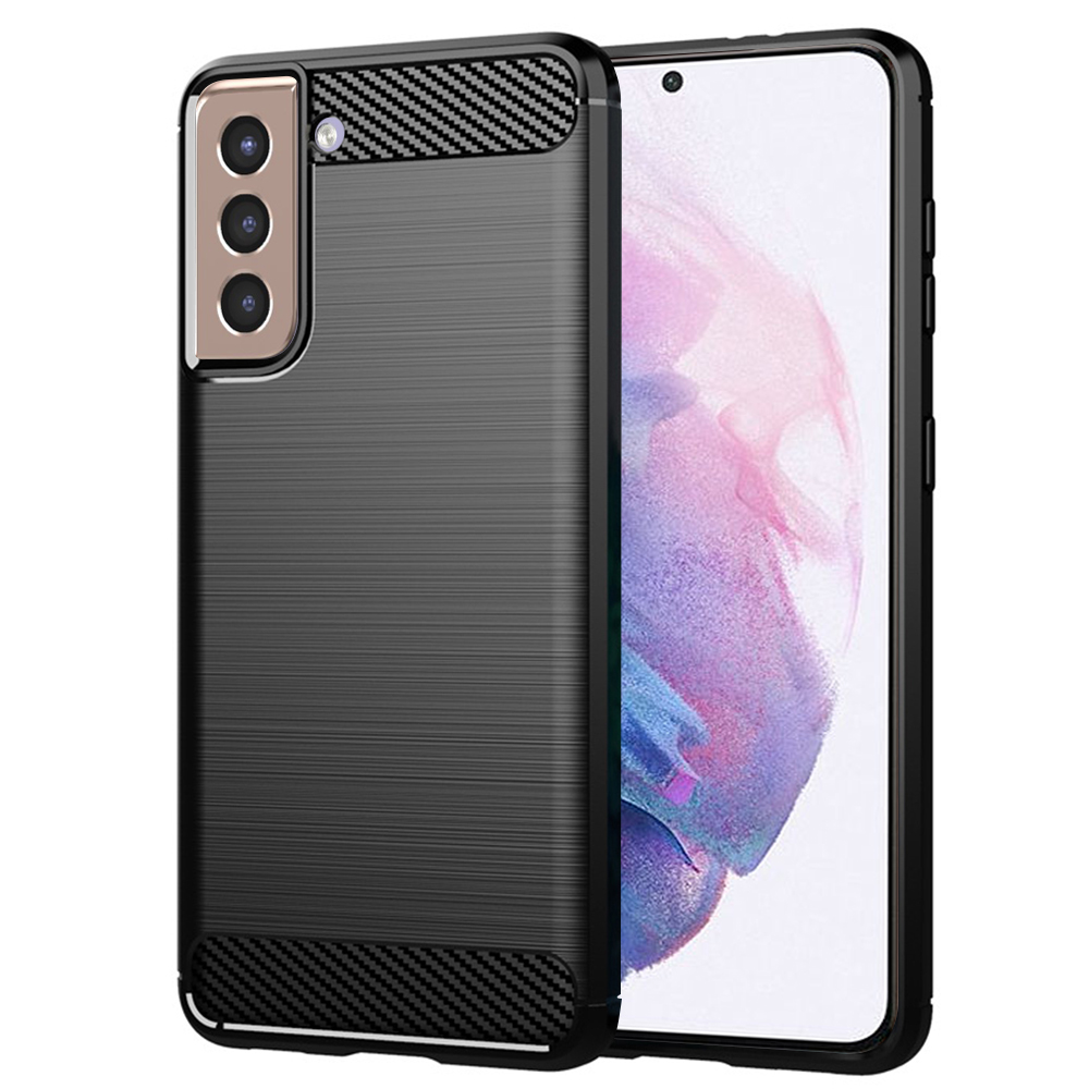 Levně Techsuit Karbon Silikon Samsung Galaxy S21 Plus 5G Černý