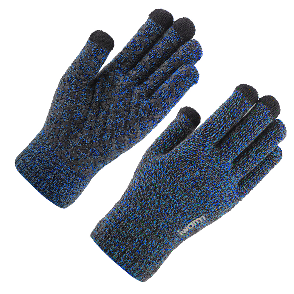 Levně iWarm Dotykové rukavice ST0018 Prémiová vlna Protiskluzové Modré 23cm