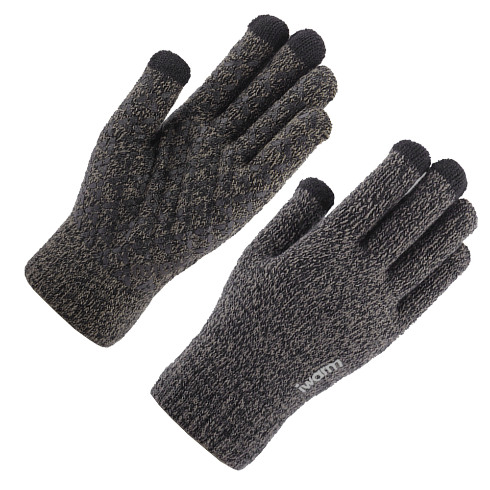 Levně iWarm Dotykové rukavice ST0005 Dvojitá vrstva samet akryl 21cm Šedá
