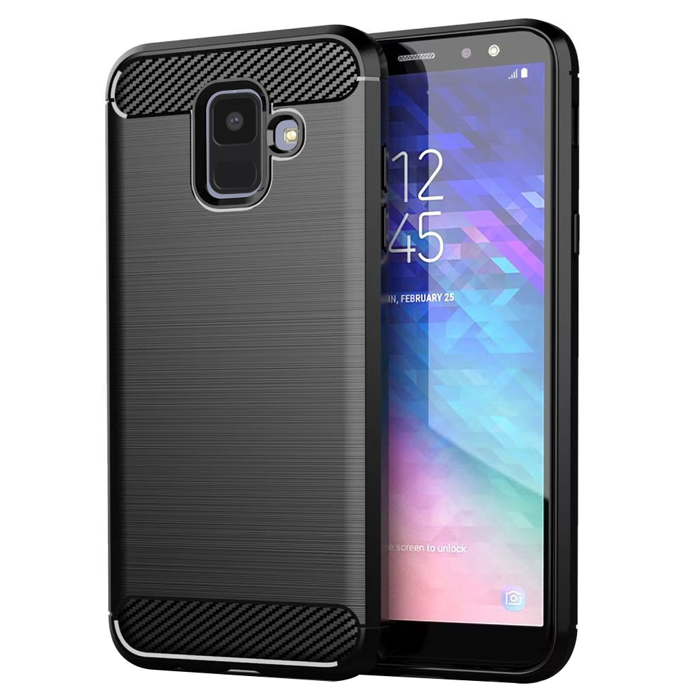 Levně Techsuit Karbon Silikon Samsung Galaxy A6 2018 Černý