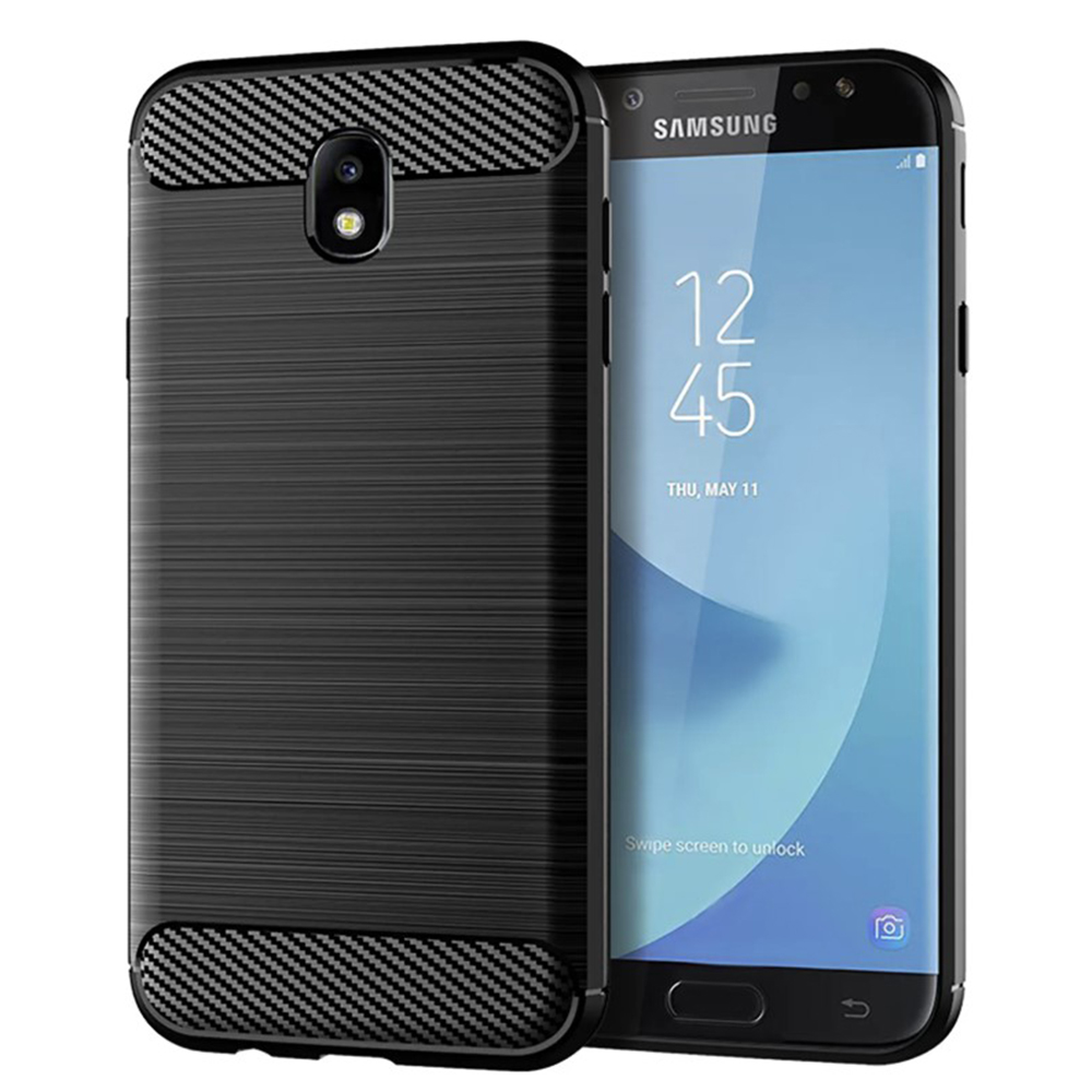 Levně Techsuit Karbon Silikon Samsung Galaxy J7 2017 Černý