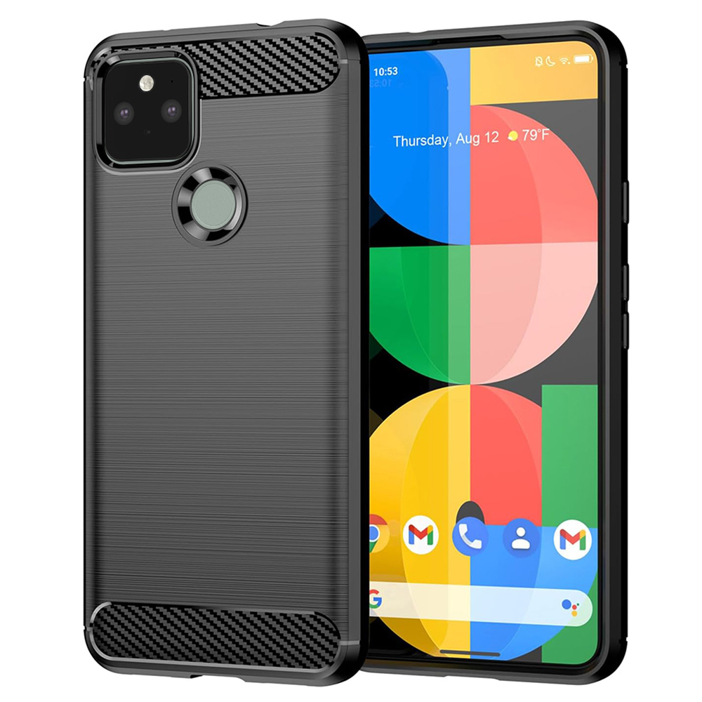 Techsuit Carbon Silicone Google Pixel 5 Černá