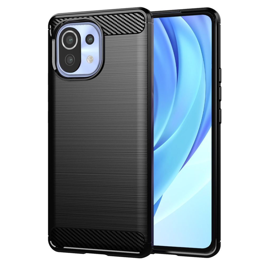 Levně Techsuit Karbon Silikon Xiaomi Mi 11 Lite 4G 5G NE Černý