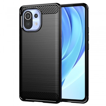 Techsuit Karbon Silikon Xiaomi Mi 11 Lite 4G 5G NE Černý