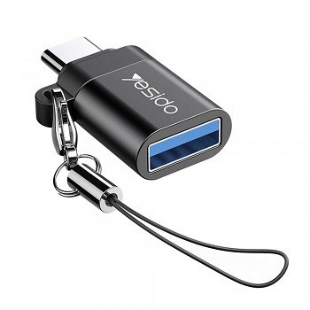 Yesido OTG Adaptér GS06 Type-C na USB 3.0 Plug Play 5Gbps Černý