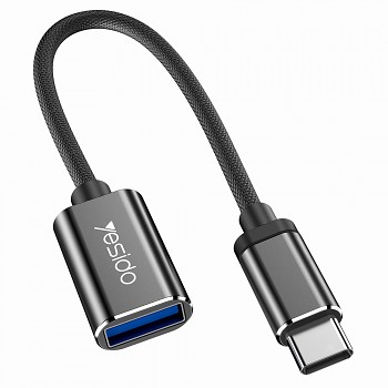Yesido OTG Kabel Adaptér GS01 Type-C na USB 2.0 Plug & Play Černý
