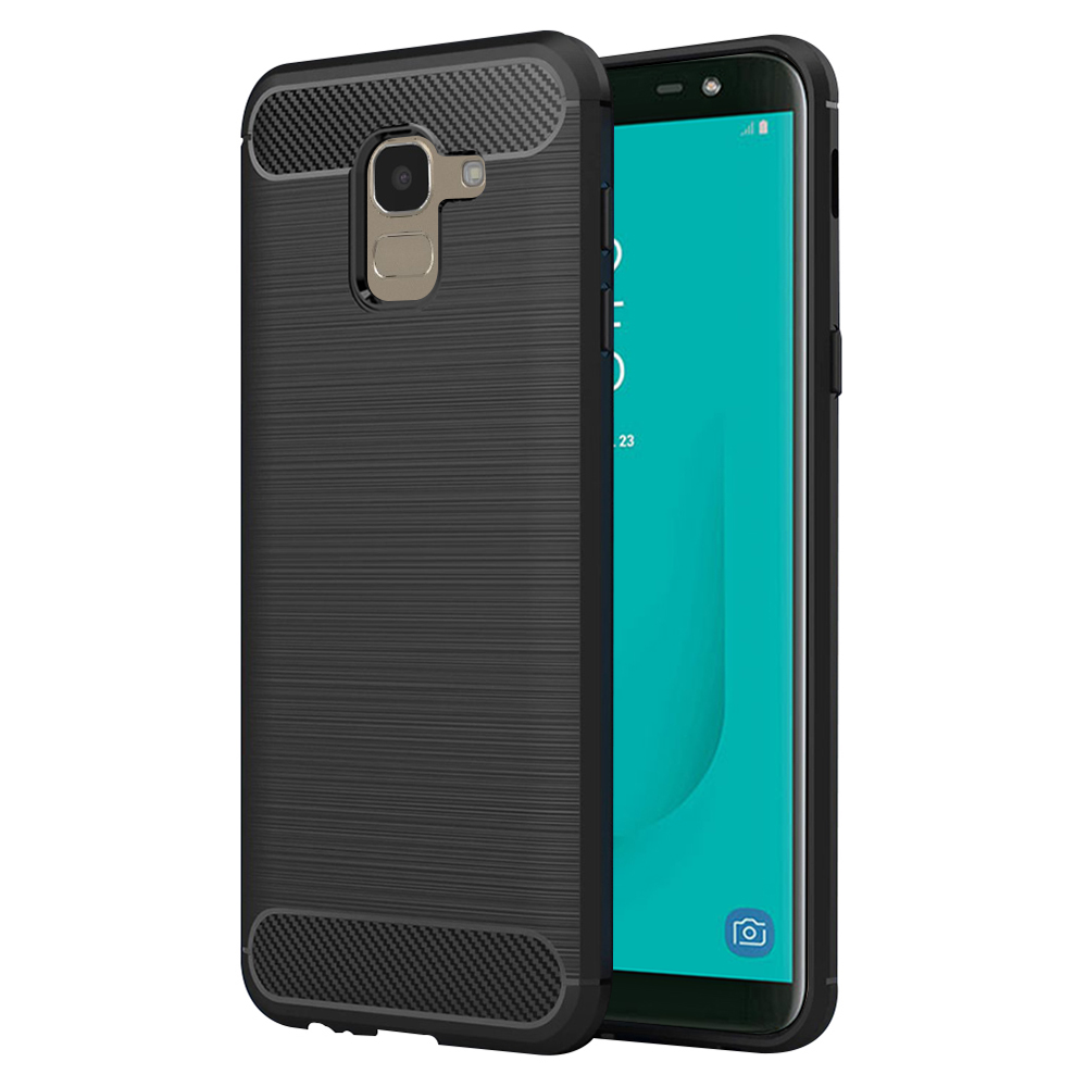 Levně Techsuit Karbon Silikon Samsung Galaxy J6 2018 Černý