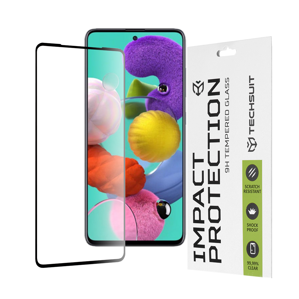 Levně Techsuit 111D Celoplošné sklo Samsung A51 4G 5G Černé