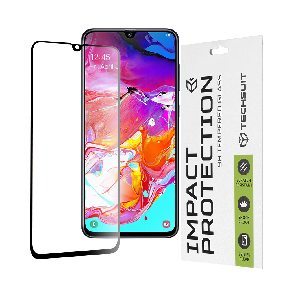 Levně Techsuit 111D Celolepicí Sklo Samsung Galaxy A70 A70s A90 5G Black