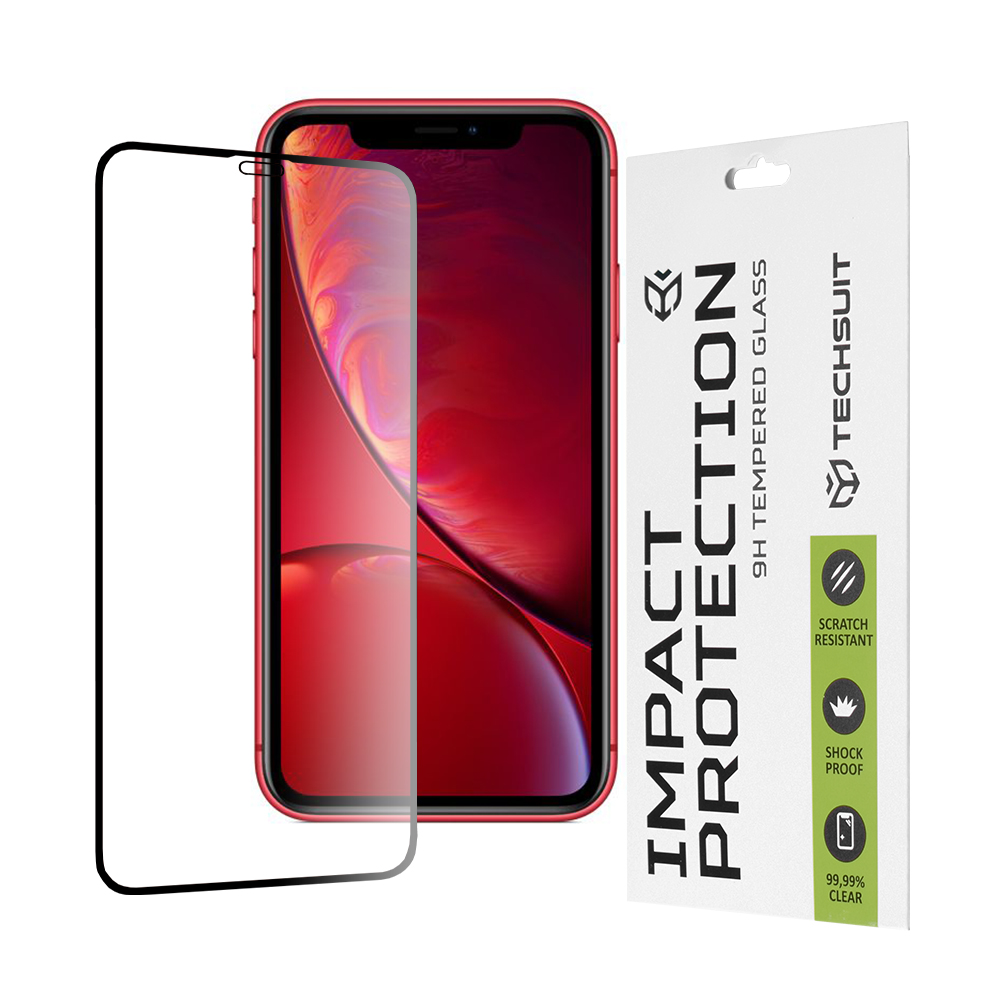 Levně Techsuit 111D Celoplošné lepené sklo iPhone 11 iPhone XR Černé