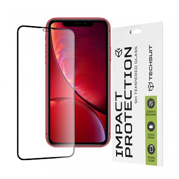 Techsuit 111D Celoplošné lepené sklo iPhone 11 iPhone XR Černé