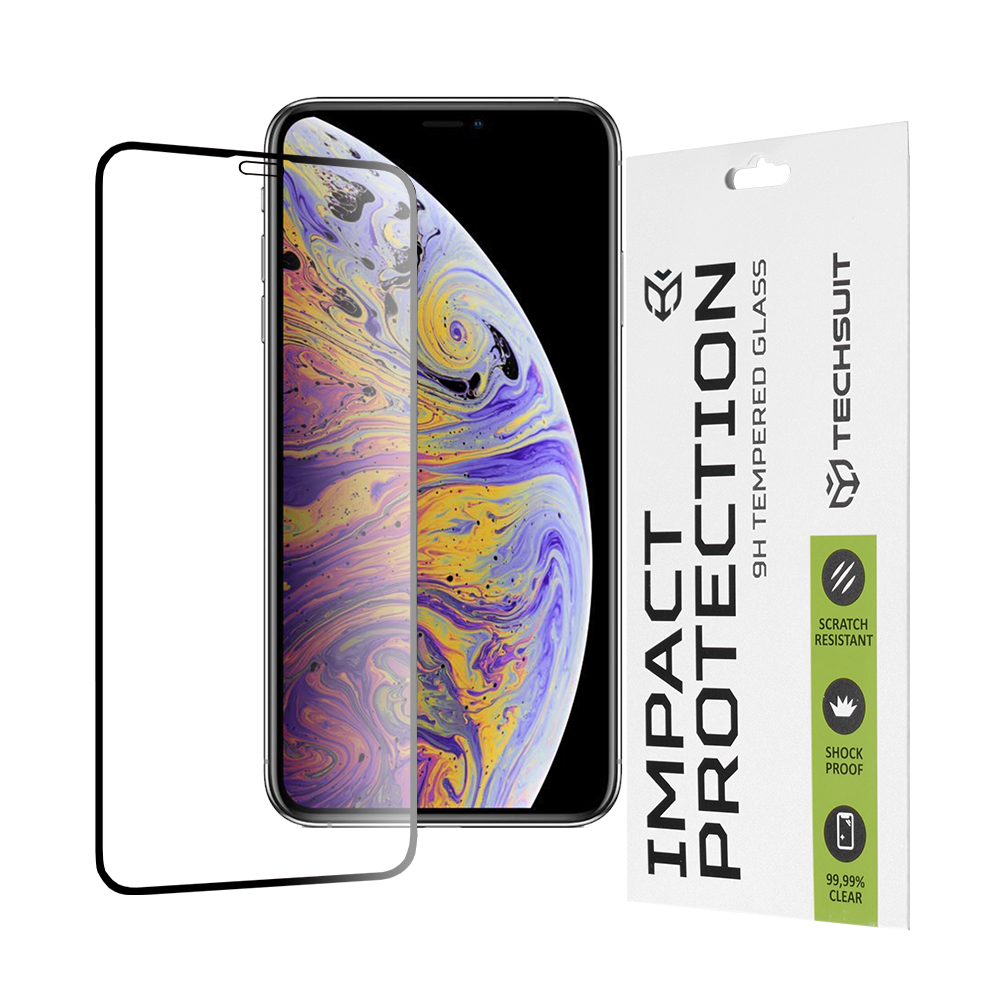 Levně Techsuit 111D Celoplošné Sklo iPhone 11 Pro Max Černé
