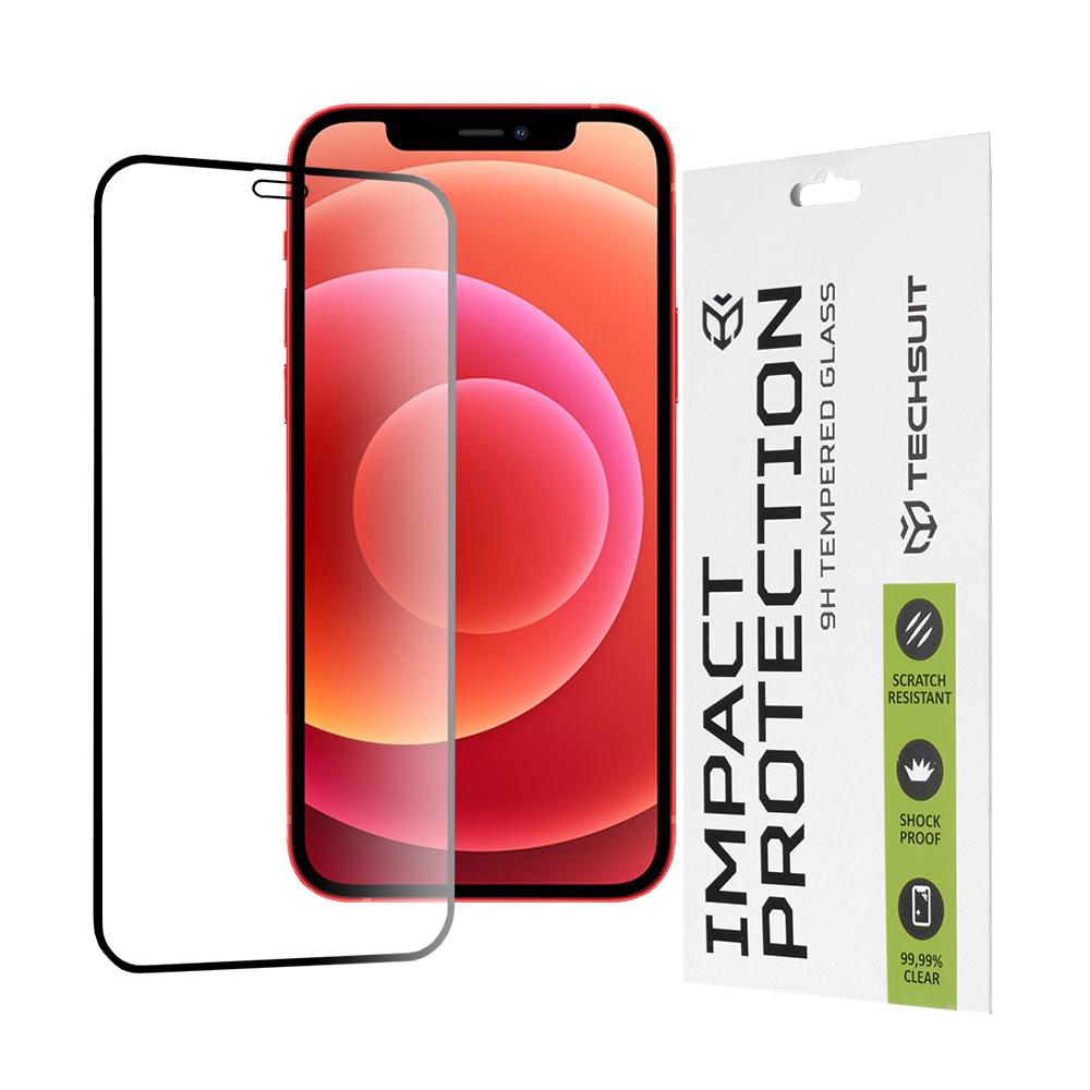 Levně Techsuit 111D Full Cover Full Glue Glass iPhone 12 mini Černá