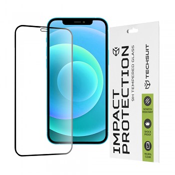 Techsuit 111D Celoplošné lepení sklo iPhone 12 iPhone 12 Pro Černé