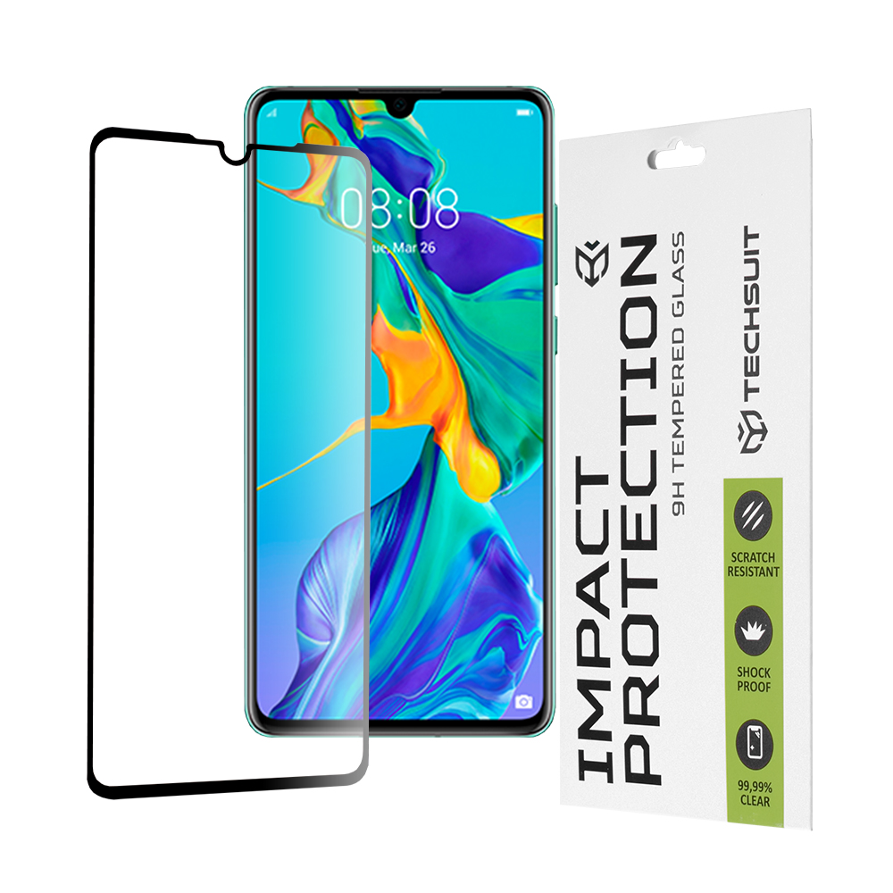 Levně Techsuit 111D Celoplošné sklo Huawei P30 Černé