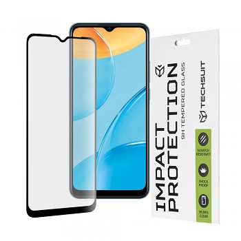 Techsuit 111D Celoplošné lepené sklo Oppo A15 A16 A54s Černé