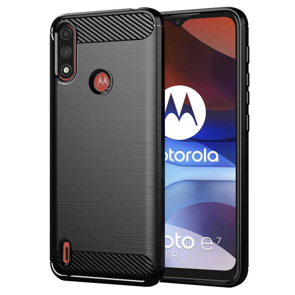 Levně Techsuit Karbon Silikon Motorola Moto E7 Power Moto E7i Power Černá