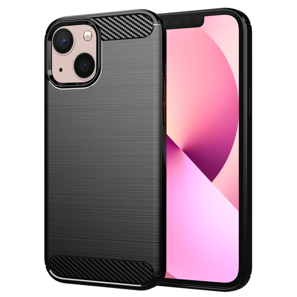 Levně Techsuit Carbon Silicone iPhone 13 Černá