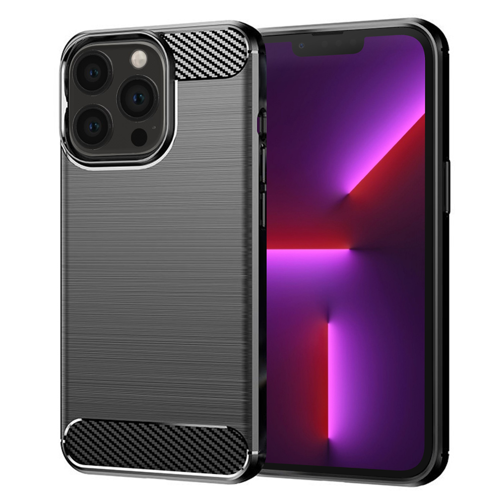 Levně Techsuit Karbon Silikon iPhone 13 Pro Černý
