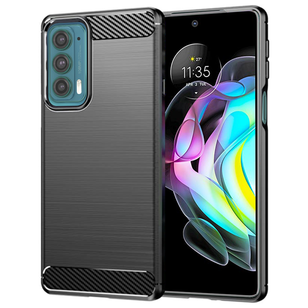 Levně Techsuit Karbon Silikon Motorola Edge 20 5G Černý