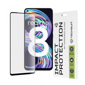 Techsuit 111D Celoplošné sklo Realme 8 4G 8 Pro Černé