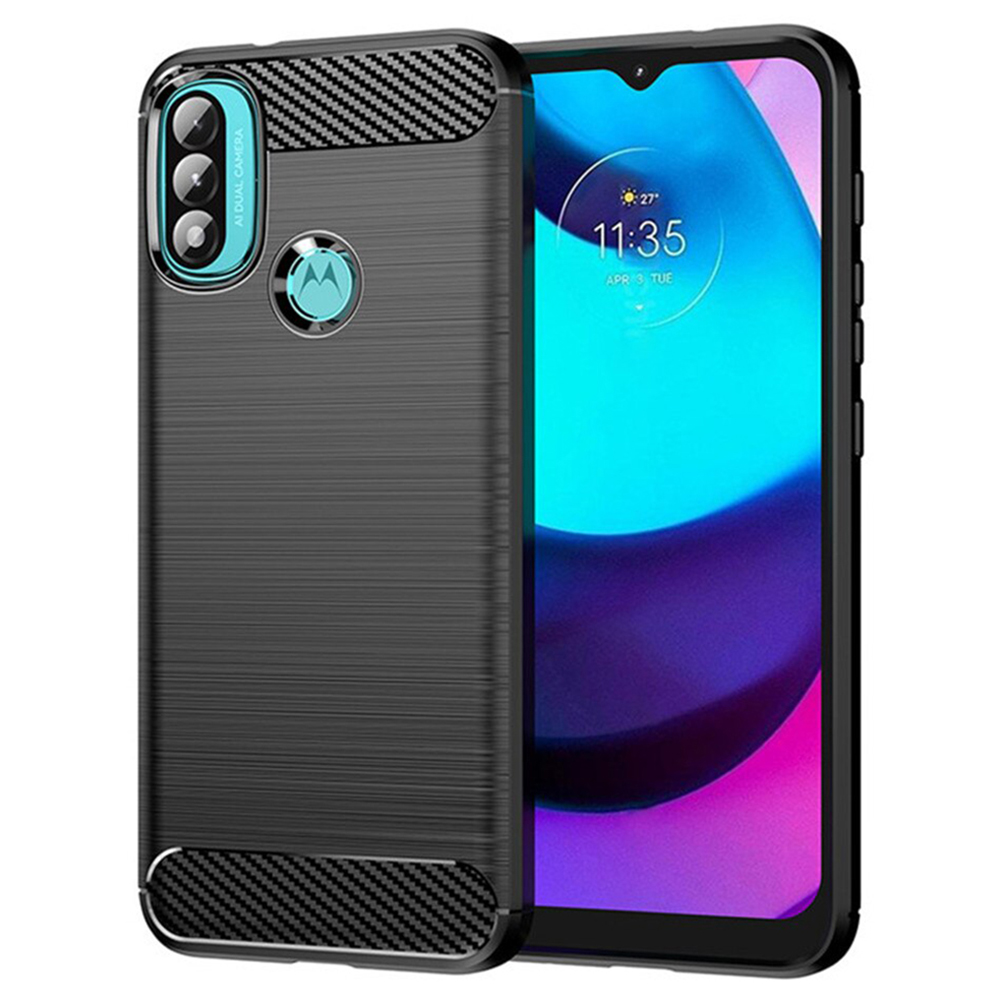 Levně Techsuit Carbon Silicone Motorola Moto E20 Moto E30 Moto E40 Černá