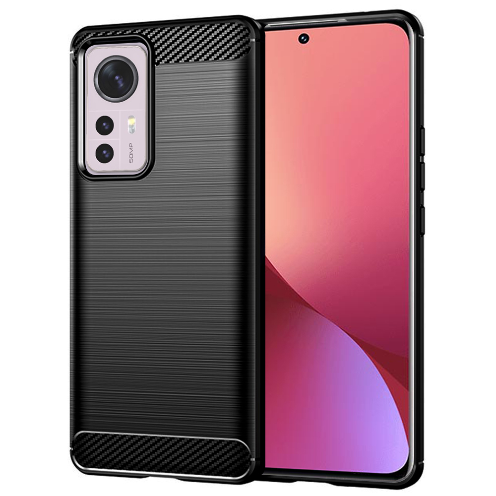Techsuit Karbon Silikon Xiaomi 12 12X Černý