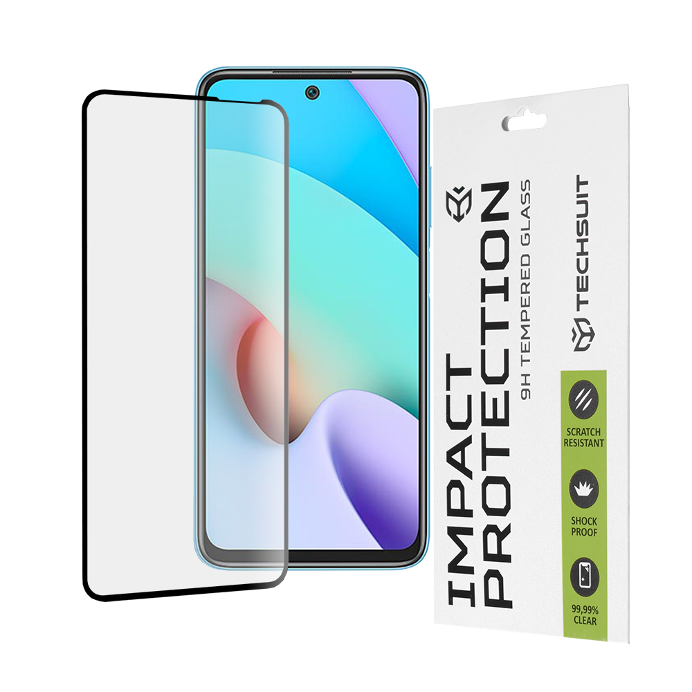 Levně Techsuit 111D Celoplošné celolepicí sklo Xiaomi Redmi 10 2022 Černé